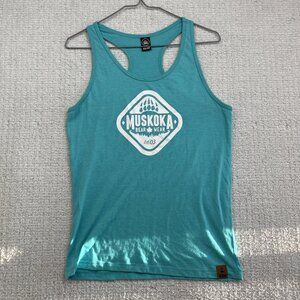 Muskoka Bear Wear Women’s XS Sleeveless Tank Top Blue Cottage Core Canada Made